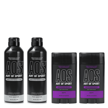 Cool & Heat Muscle Spray + Defy Antiperspirant